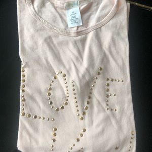 Crewcuts pale peach studded I Love You Tee